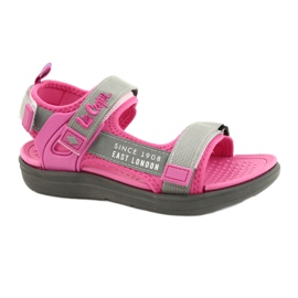 Sandalias niñas zapatos Lee Cooper 20S-TS-031 inserto de espuma rosado gris