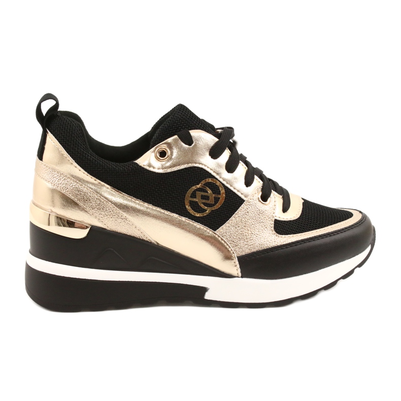 Evento Zapatillas con cuña para mujer 21PB35-4001 Black Gold Roxet negro dorado