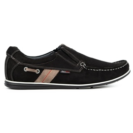 Kampol Mocasines de hombre calados para el verano 53/3 / P negro