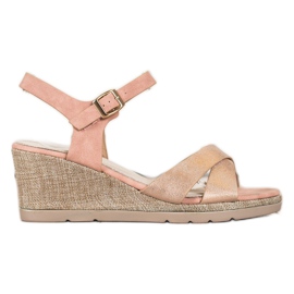 S. BARSKI Sandalias de cuña brillantes S.BARSKI rosado