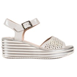 Sandalias plateadas brillantes de Sergio Leone plata