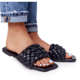 PS1 Pantuflas trenzadas Cheryl negras para mujer negro PS1 Pantuflas trenzadas Cheryl negras para mujer negro
