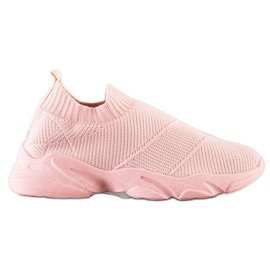 SHELOVET Zapatos cómodos sin cordones rosa