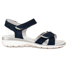 Sandalias Piel Con Velcro VINCEZA azul marino