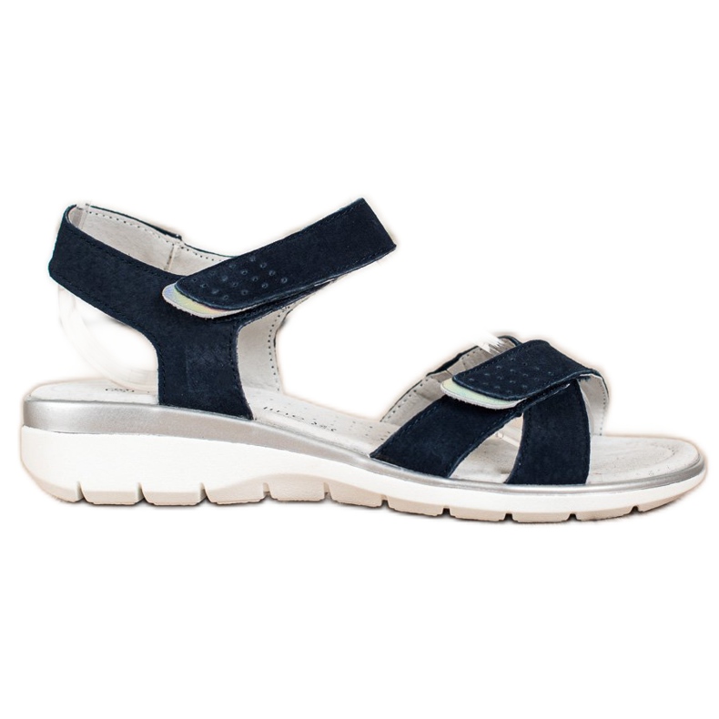 Sandalias Piel Con Velcro VINCEZA azul marino