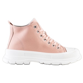 SHELOVET Zapatillas altas en la plataforma rosa