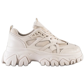 SHELOVET Zapatillas de moda beige marrón SHELOVET Zapatillas de moda beige marrón