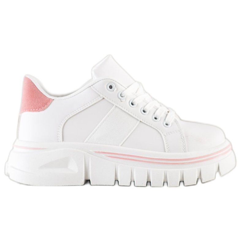 SHELOVET Zapatillas blancas en la plataforma blanco