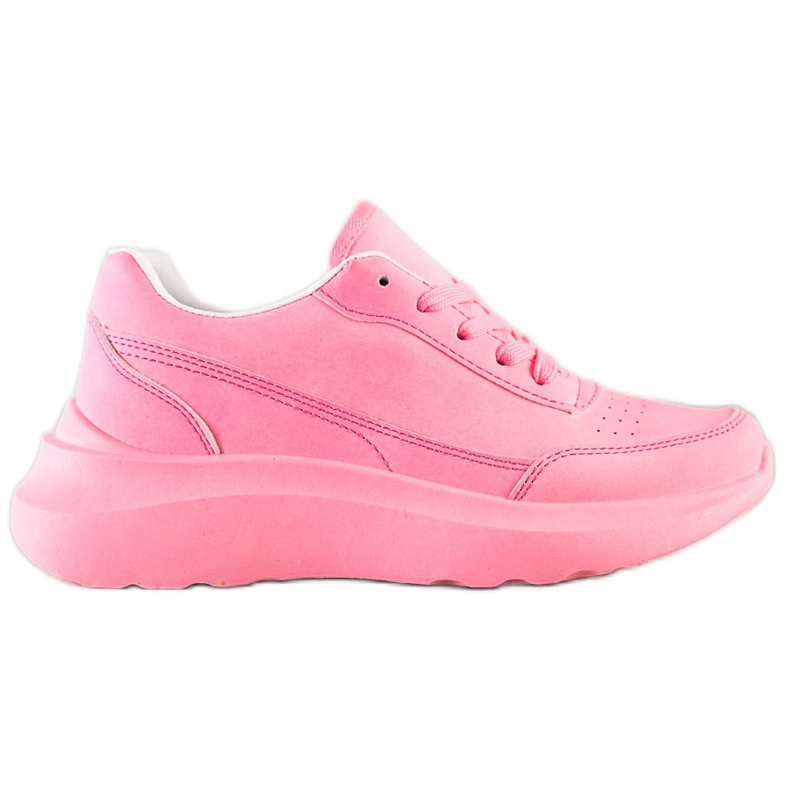 SHELOVET Zapatillas clásicas de piel ecológica rosado