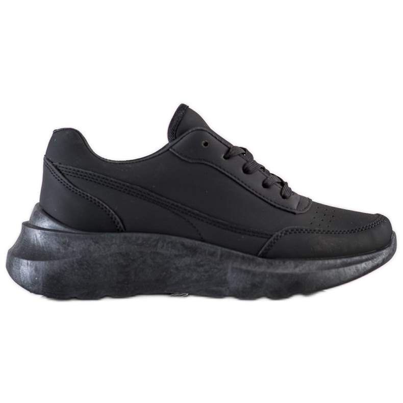 SHELOVET Zapatillas clásicas de piel ecológica negro