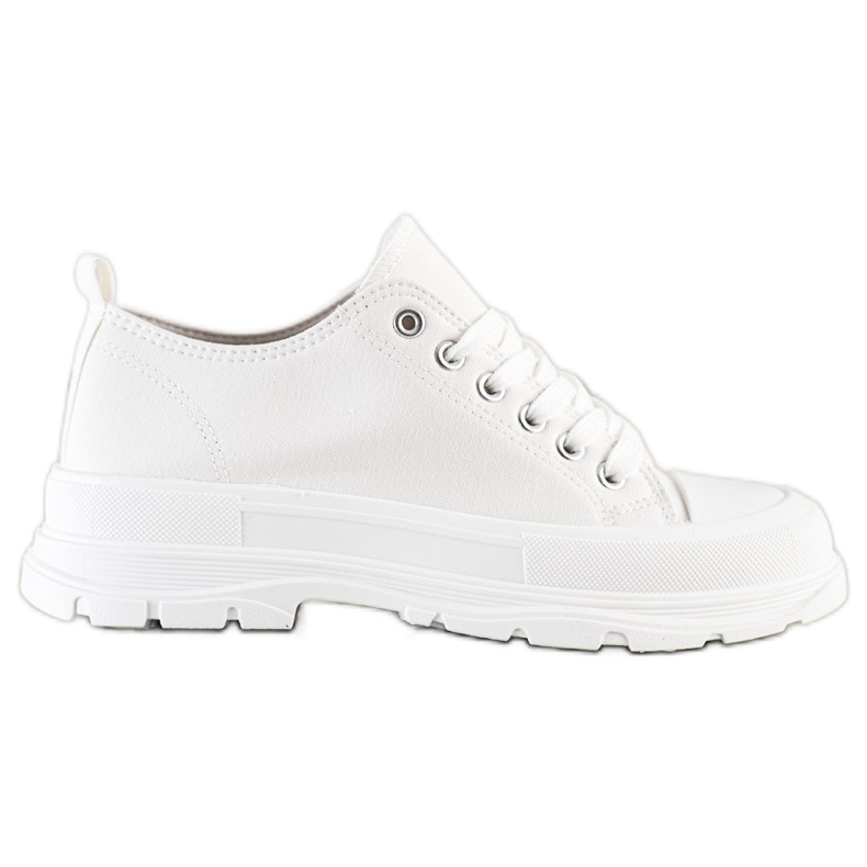 SHELOVET Zapatillas blancas en la plataforma blanco
