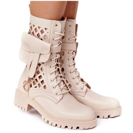 PS1 Bota calada con riñon Beige Rock Star