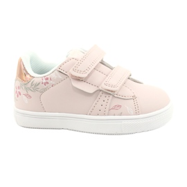 American Club Flowers ES22 / 21 Zapatos con velcro rosa empolvado dorado
