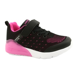 American Club Zapatos Deportivos Niña Con Velcro RL12 / 21 Negro rosa