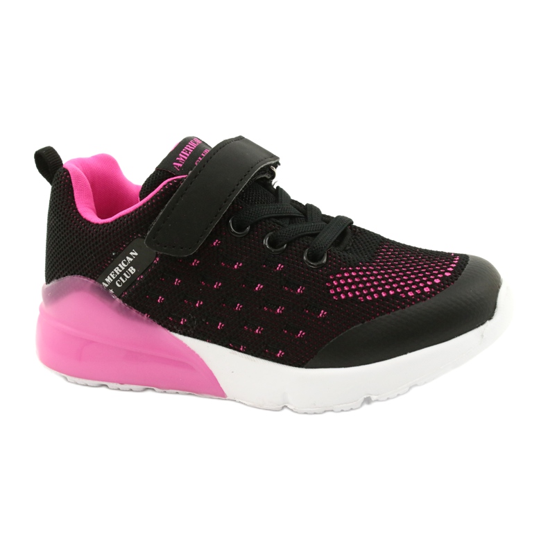 American Club Zapatos Deportivos Niña Con Velcro RL12 / 21 Negro rosado