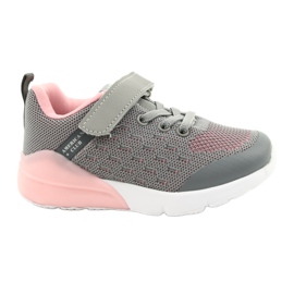 American Club Zapatos deportivos para niña con velcro RL12 / 21 Gris rosado