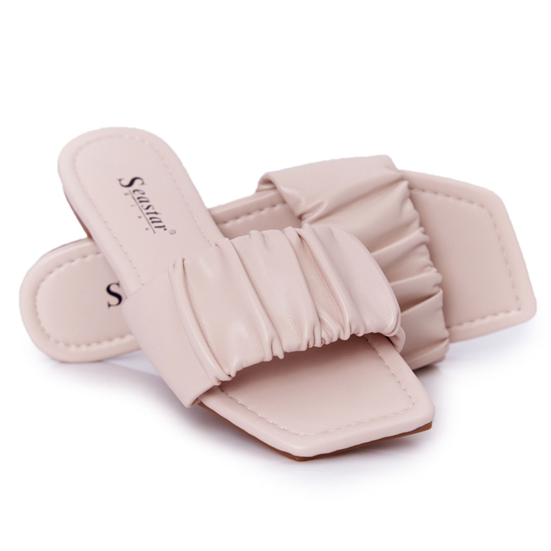 PS1 Pantuflas clásicas beige para mujer que lucen bien PS1 Pantuflas clásicas beige para mujer que lucen bien