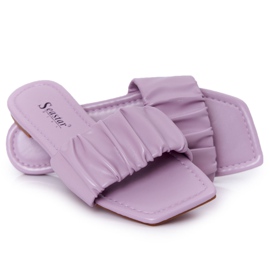 PS1 Pantuflas moradas clásicas para mujer que se ven bien púrpura