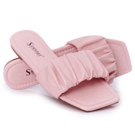 PS1 Pantuflas rosas clásicas para mujer que se ven bien