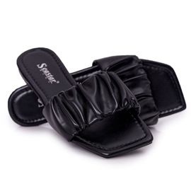 PS1 Pantuflas negras clásicas para mujer que se ven bien negro