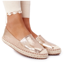 Alpargatas De Piel Con Suela Trenzada Big Star HH274503 Dorado