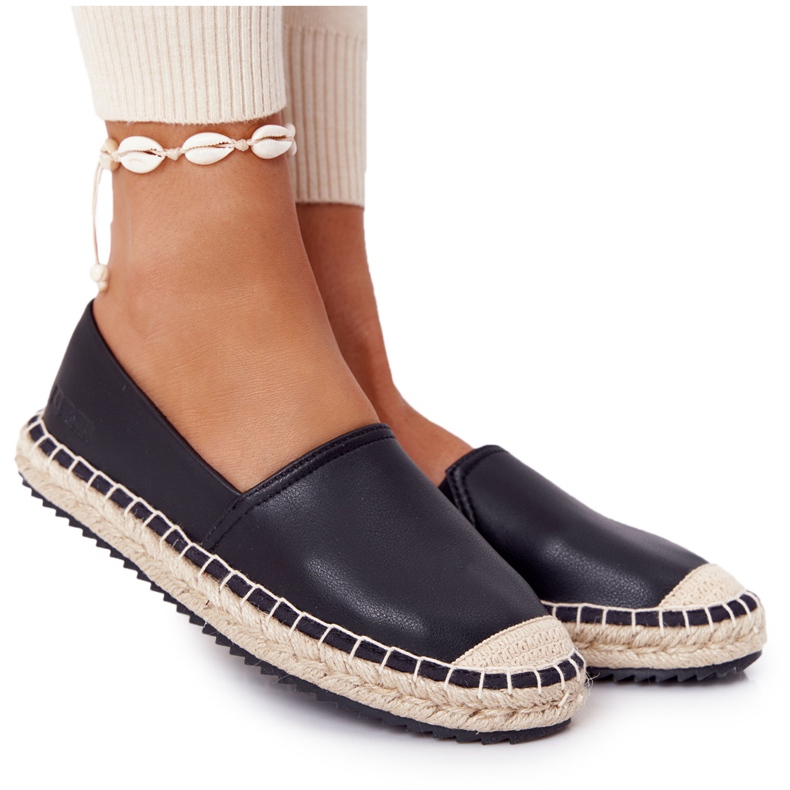 Alpargatas De Piel Con Suela Trenzada Big Star HH274505 Negro