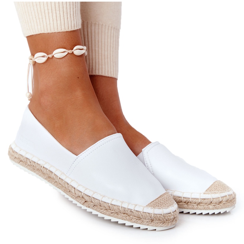 Alpargatas De Piel Con Suela Trenzada Big Star HH274506 Blanco