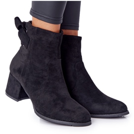 PJ1 Botas cálidas negras para mujer en un talón Kayla negro