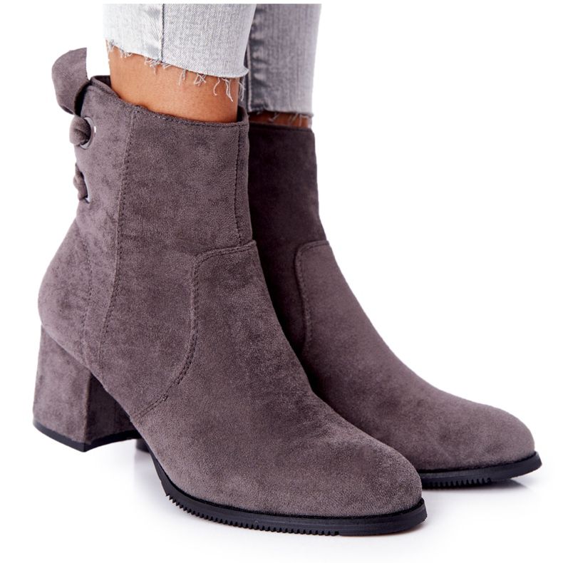 Botas cálidas de mujer con tacón Grey Kayla gris Botas cálidas de mujer con tacón Grey Kayla gris