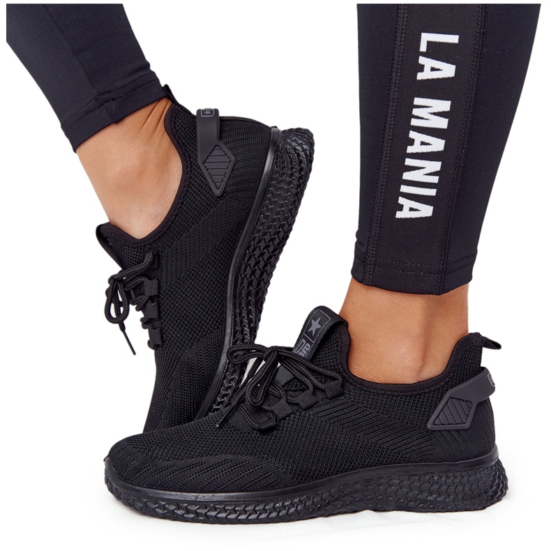 Zapatos deportivos negros slip-on femeninos Zapatos deportivos negros slip-on femeninos