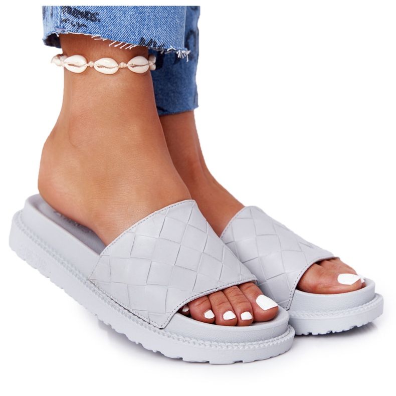 Pantuflas de mujer On The Big Star HH274688 Plataforma gris
