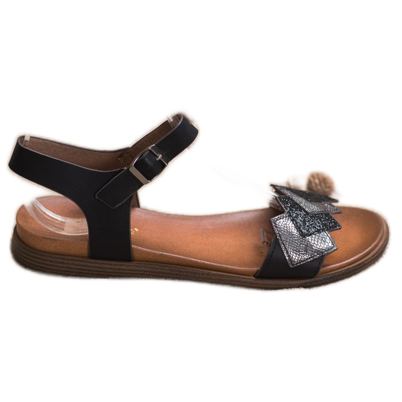 Elegantes sandalias Sergio Leone negro