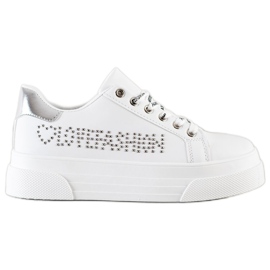 SHELOVET Zapatillas blancas en la plataforma de moda blanco