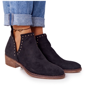 PS1 Botas negras Clever caladas con recortes negro PS1 Botas negras Clever caladas con recortes negro