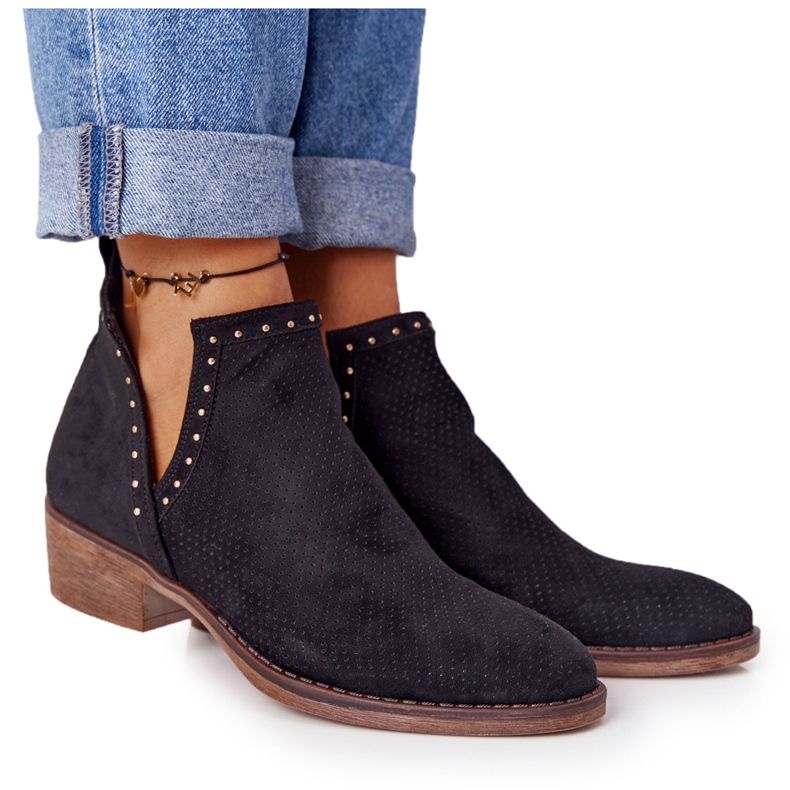 PS1 Botas negras Clever caladas con recortes negro