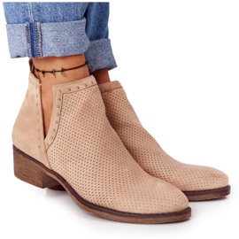 PS1 Bota calada con recortes Beige Clever marrón