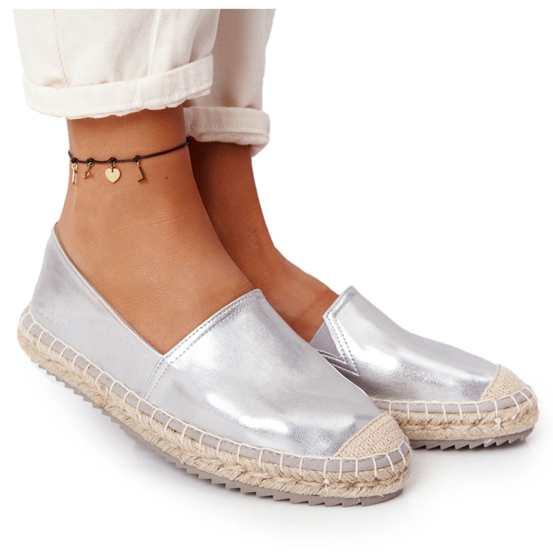 Alpargatas De Piel Con Suela Trenzada Big Star HH274504 Plata