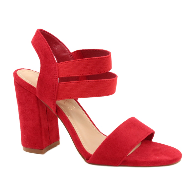Cómodas sandalias para mujeres de gamuza en el evento 21SD35-3540 RED rojo