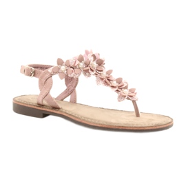 Evento Sandalias de mujer con una perla 20SD35-1811 rosa