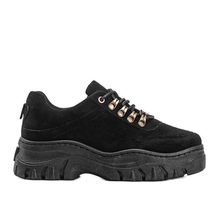Zapatillas negras con suela cecilia gruesa negro