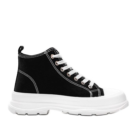 Zapatillas altas negras sobre suela Evelin blanca gruesa negro