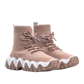 Zapatillas estilo calcetín Gisselle caqui beige