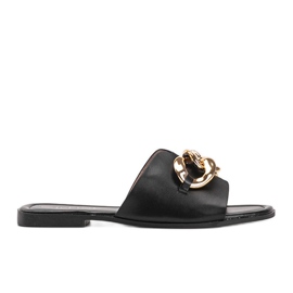 Zapatillas negras con cadena Liberty dorada negro