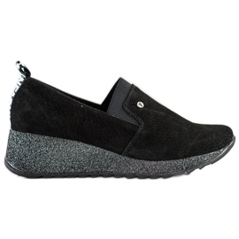 Filippo Zapatos de brocado de piel negro