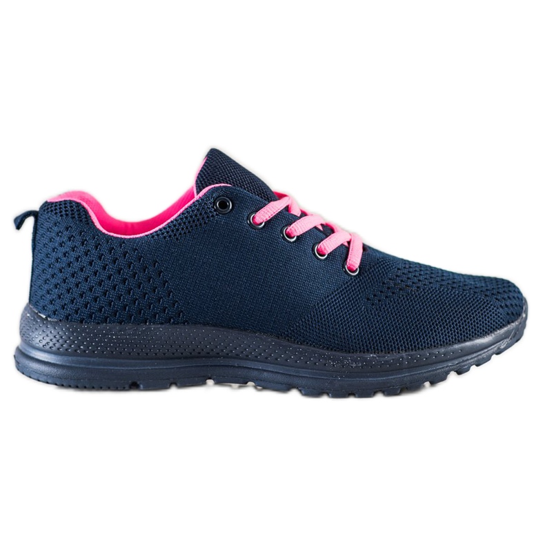 SHELOVET Zapatos deportivos ligeros azul marino rosado