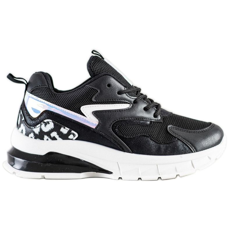 SHELOVET Zapatillas cómodas de moda negro