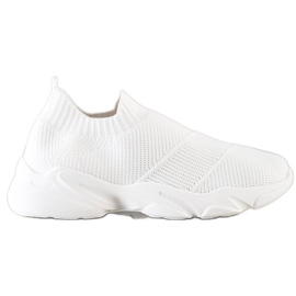 SHELOVET Zapatos cómodos sin cordones blanco