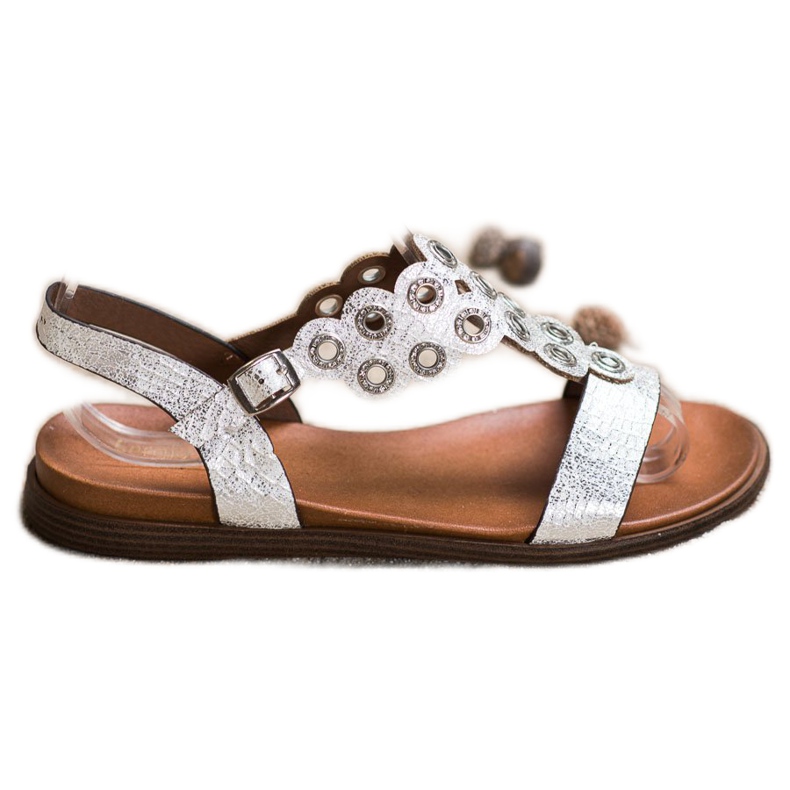 Sergio Leone Sandalias Elegantes Con Circonita plata