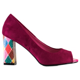 Sergio Leone Zapatos de salón con tacón estampado rosado