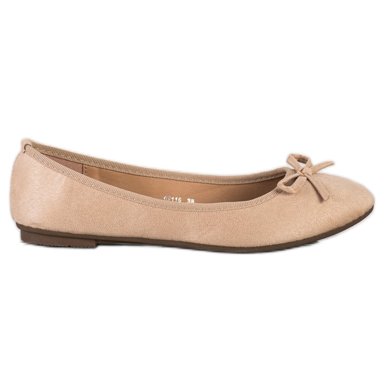 Clowse Bailarina de gamuza clásica beige